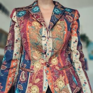 Original BIGIO vintage blazer, Vintage size 8, multi-colored/quilt colors
